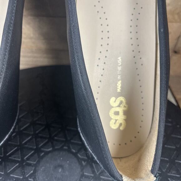 SAS Milano Womens Size 9N Black Leather Slip On Pump Block Heel Shoes - Picture 7 of 10